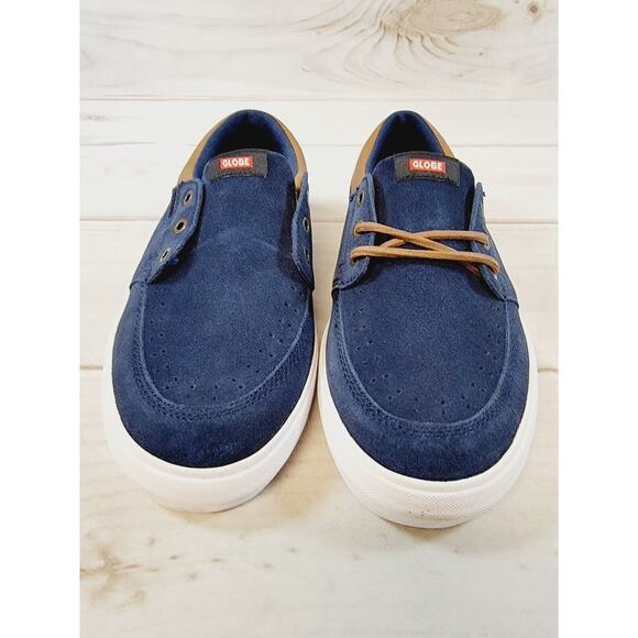 Globe Attic Mens Skate Shoe Navy Blue Leather Low Top Lace Up  sz 7.5 New READ - Picture 2 of 13